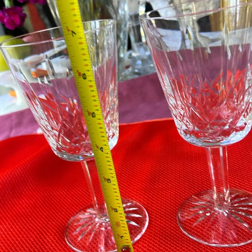 Set of 2 Vintage Crystal Waterford Wine Glasses..Lismore Pattern signed